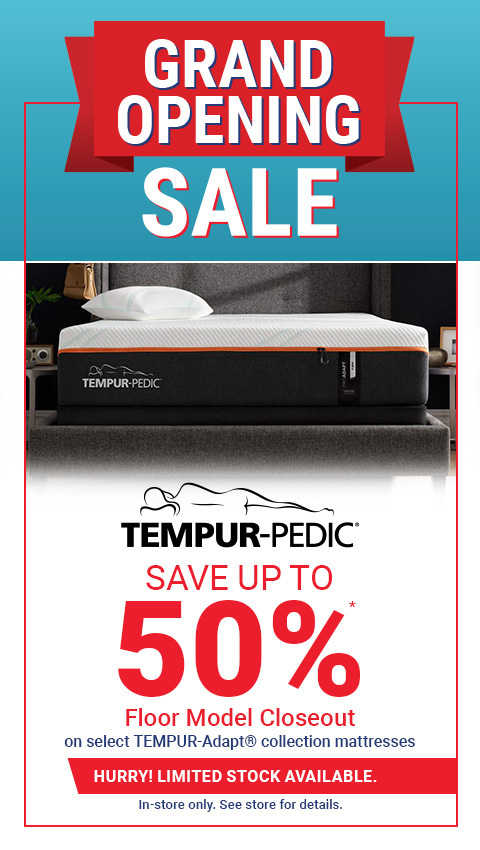 Save up to 50% on Tempur-pedic