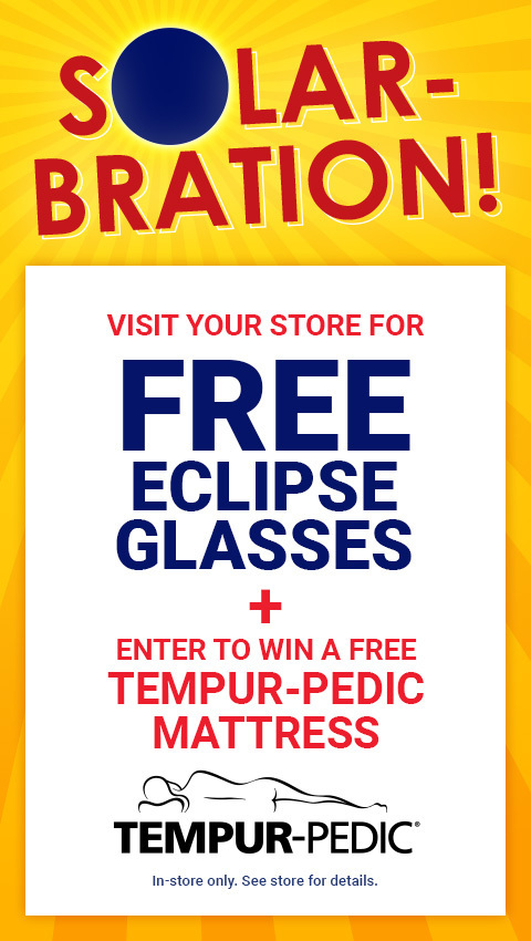 Free Eclipse Glasses + Win a Free Tempur-Pedic Mattress